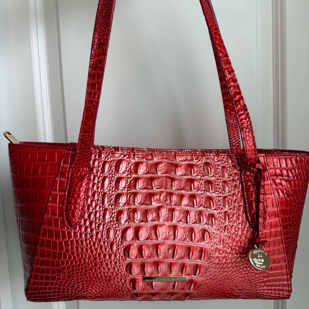 Brahmin Tonya Tote Embrace Red Ombre Melbourne Leather